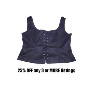 Corset Vest Suede Size XXL brushed Velvet Velour Bustier Tie Tank Top Waist Coat